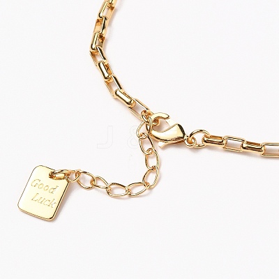 Brass Box Chain Bracelets BJEW-H537-03G-1