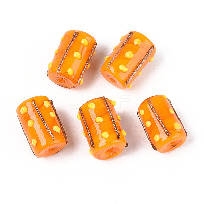 Handmade Gold Foil Glass Bumpy Beads LAMP-ZX003-12-07-1