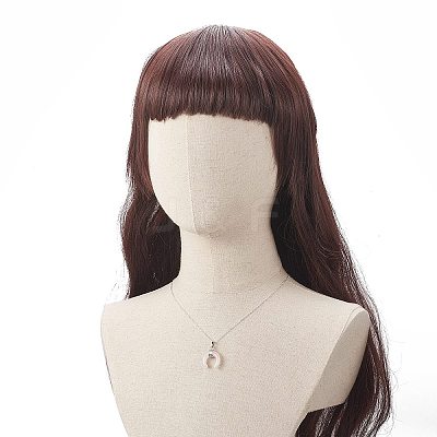 Natural Rose Quartz Geometric Pendant Necklace NJEW-JN04239-06-1