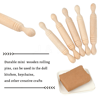 Mini Wooden Rolling Pin DJEW-OC0001-14-1