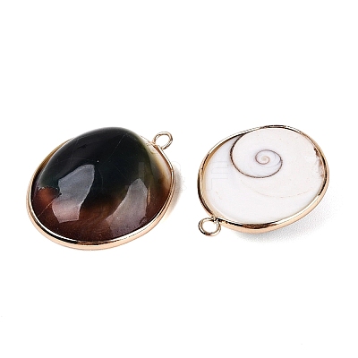 Natural Sea Shell Pendants SHEL-Q029-26KCG-1