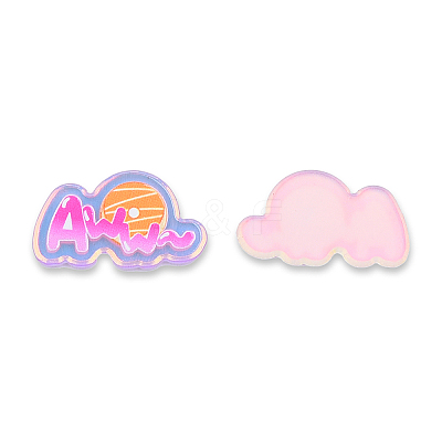 Plate Transparent Acrylic Cabochons OACR-N135-22-1