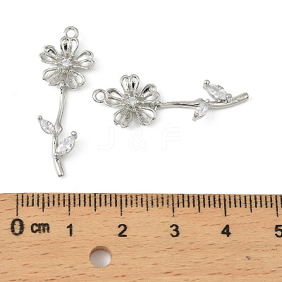 Brass Micro Pave Cubic Zirconia Pendants KK-C107-09B-P-1