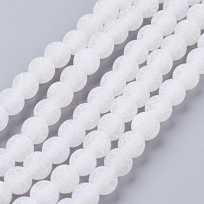 Natural Crackle Agate Beads Strands G-G055-6mm-5-1