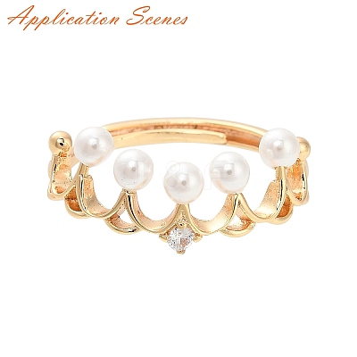 Brass Micro Clear Cubic Zirconia Adjustable Ring Settings LS-KK-T062-238G-1