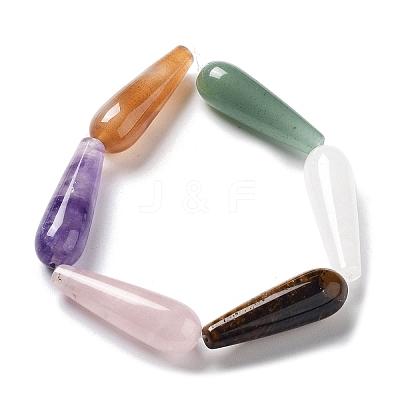 Natural Amethyst & Rose Quartz & Tiger Eye & Quartz Crystal & Green Aventurine & Carnelian Beads Strands G-P528-H09-01-1