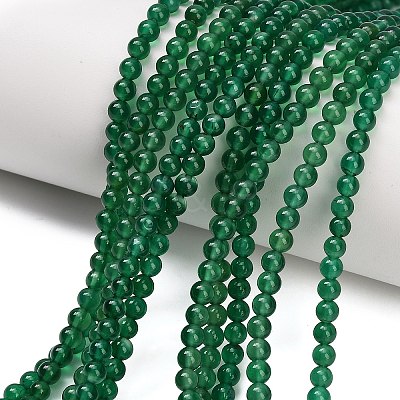 Natural Green Onyx Agate(Dyed & Heated) Beads Strands G-C262-B06-4mm-1