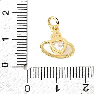 Brass Pave Cubic Zirconia Pendants KK-P343-05G-1