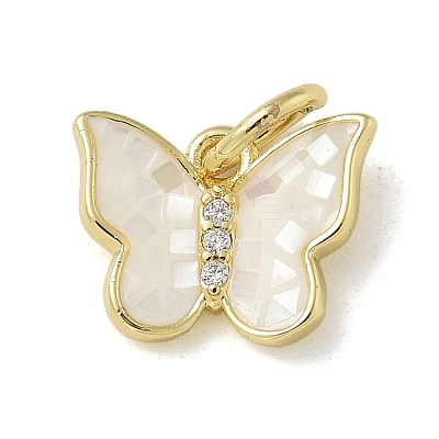 Brass Micro Pave Cubic Zirconia Charms KK-U046-16G-02-1