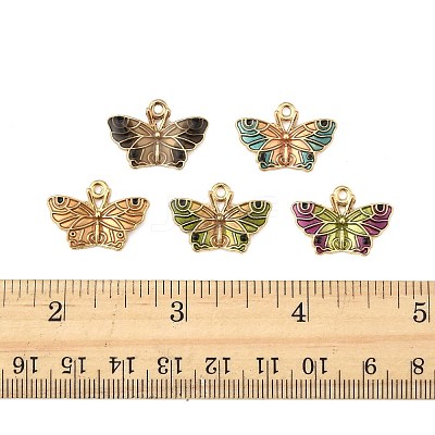 25Pcs 5 Colors Alloy Enamel Pendants ENAM-FS0003-30-1
