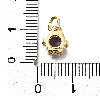 Brass Pave Cubic Zirconia Pendants KK-V002-23G-05-1