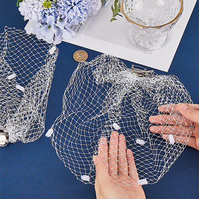Polyester Mesh Bridal Veils AJEW-WH0470-10A-1