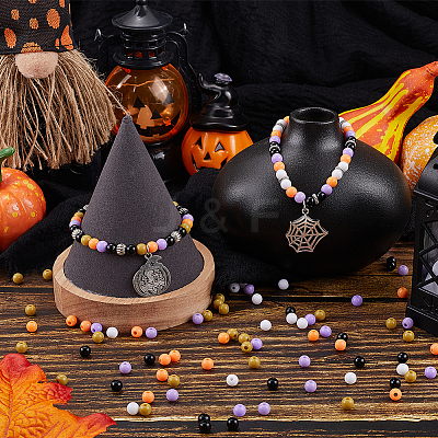 Halloween Theme 1500Pcs 5 Colors Opaque Acrylic Beads MACR-SP0001-01A-02-1