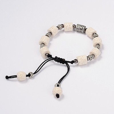 Lava Rock Beaded Bracelets BJEW-D325-02-1