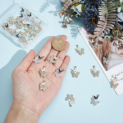 30Pcs 3 Colors Alloy Enamel Pendants FIND-ME0002-09-1