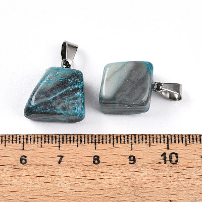 Natural Agate Dyed Nuggets Pendants G-Q996-27-01-1