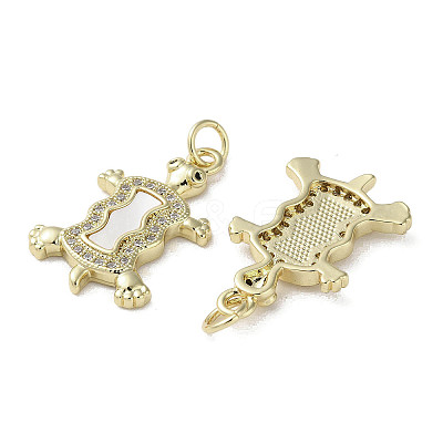 Brass Micro Pave Cubic Zirconia Pendants KK-G485-16G-1