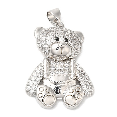 Brass with Cubic Zirconia Pendants KK-K340-01P-01-1