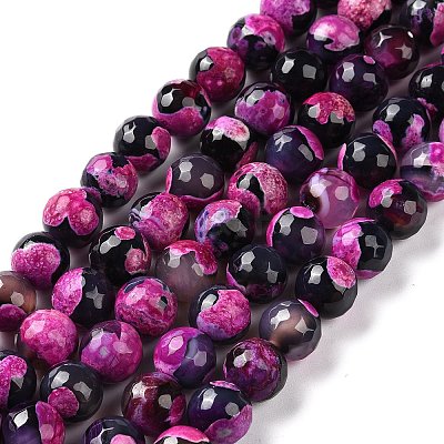 Natural Fire Crackle Agate Bead Strands G-K166-06F-10mm-01-1