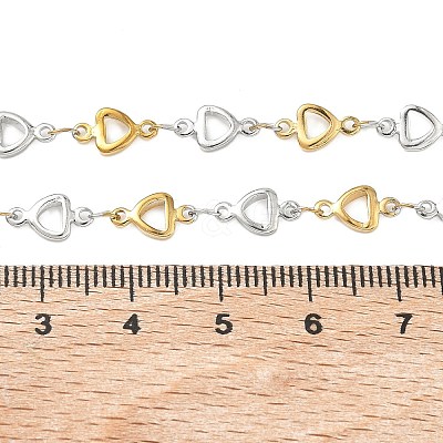 Two Tone 304 Stainless Steel Triangle Link Chain Necklaces for Women NJEW-G201-01GP-1