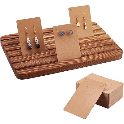 1Pc Wooden Card Display Base DIY-NB0007-76-1