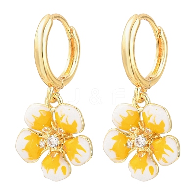 Brass Micro Pave Cubic Zirconia Hoop Dangle Earrings KK-CBA8324-10G-02-1