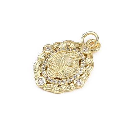 Brass Micro Pave Cubic Zirconia Pendants KK-D409-43G-A-1