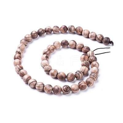 Natural Wood Beads Strands WOOD-F008-06-B-1