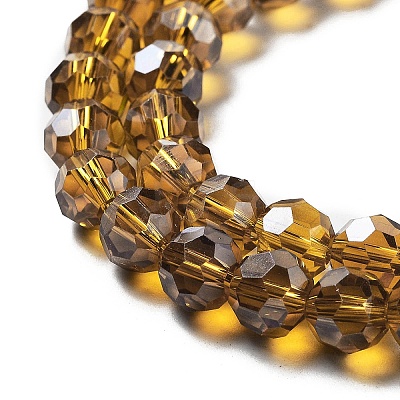 Electroplate Transparent Glass Beads Strands EGLA-A035-T8mm-A04-1