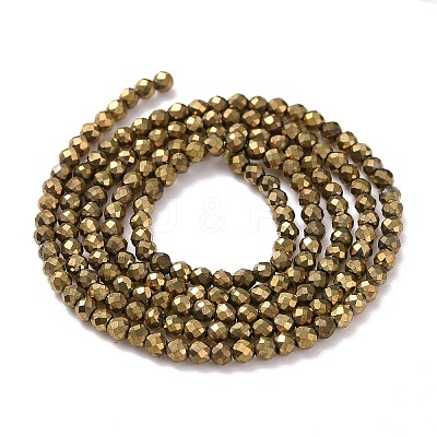 Electroplate Glass Beads Strands GLAA-H021-01A-FP07-1