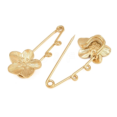 Peach Blossom 304 Stainless Steel Safety Pins Brooch Findings SA-CBA098D-14B-G02-1