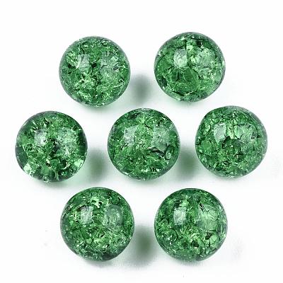 Transparent Crackle Acrylic Round Beads Strands CCG-R002-12mm-08-1
