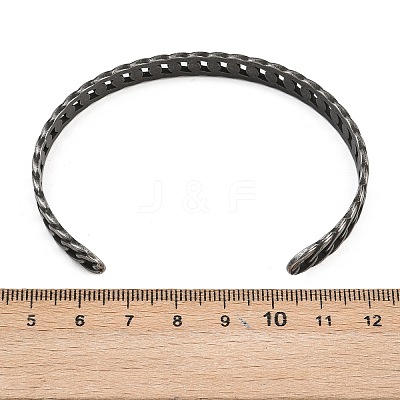 316 Surgical Stainless Steel Curb Chain Cuff Bangles BJEW-C125-01AS-1