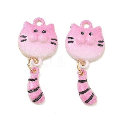 Spray Painted Alloy Enamel Pendants ENAM-K076-38G-04-1