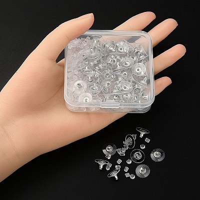 300Pcs 3 Style Brass & Plastic Ear Nuts FIND-YW0002-17P-1
