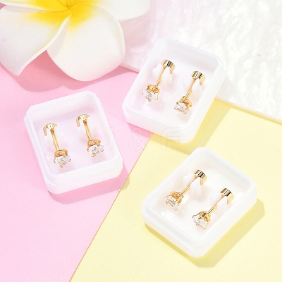 Heart Glass Ear Fake Plugs EJEW-H105-25G-B-1