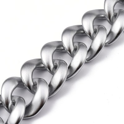 Handmade Spray Painted CCB Plastic Curb Chains AJEW-JB00737-1