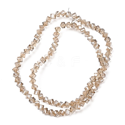 Electroplate Transparent Glass Beads Strands GL-CBA7A17-01A-10-1