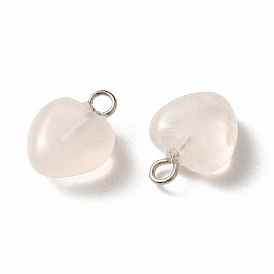 Natural Rose Quartz Charms G-T132-005D-1