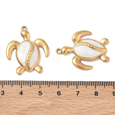 304 Stainless Steel Enamel Pendants STAS-Q119-10D-G-1