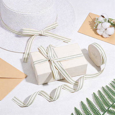 Cotton Stripe Pattern Ribbon OCOR-WH0078-550B-1
