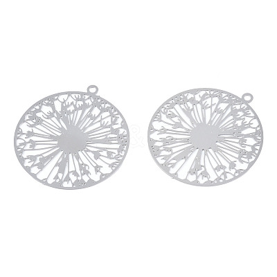Non-Tarnish 201 Stainless Steel Filigree Pendants X-STAS-S118-046-1