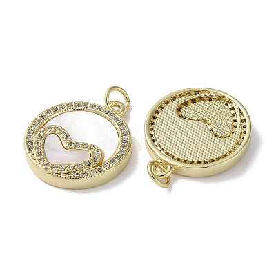 Brass Micro Pave Cubic Zirconia Pendants KK-G485-34J-G-1