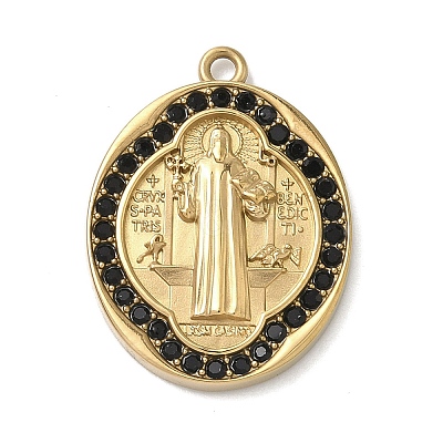 304 Stainless Steel & Rhinestone Pendants STAS-G371-09D-02G-1