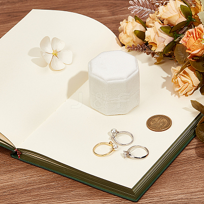 Velvet Cover Plastic Couple Ring Box VBOX-WH20001-02A-1
