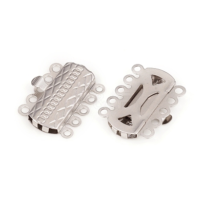Tarnish Resistant 304 Stainless Steel Box Clasps STAS-G229-01P-1