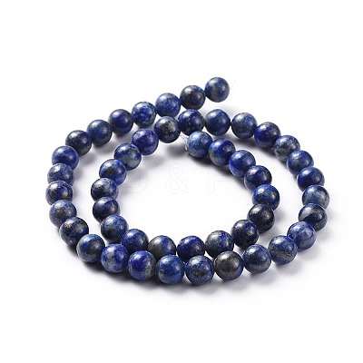 Natural Lapis Lazuli Round Beads Strands G-I181-09-8mm-1
