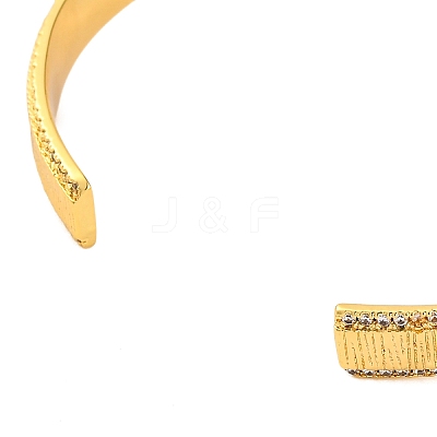 Star Rack Plating Brass Micro Pave Cubic Zirconia Cuff Bracelets for Women BJEW-M040-11G-1