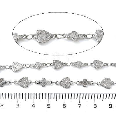 Hammered 304 Stainless Steel Triangle & Cross Link Chains SA-CBA21A8-01P-02-1
