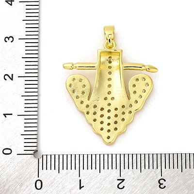 Brass Pendants with Cubic Zirconia KK-D536-07G-1